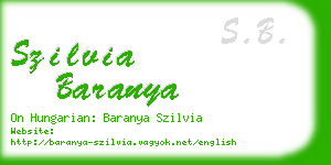 szilvia baranya business card